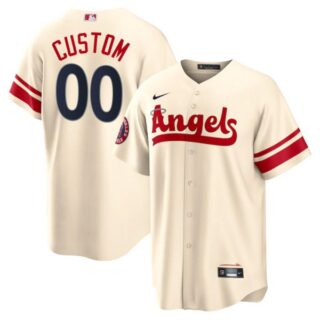 Youth Los Angeles Angels Custom 2022 City Connect Cream Stitched Jersey