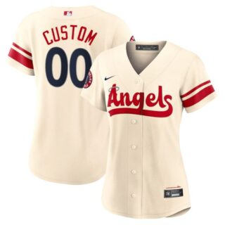 Women's Los Angeles Angels Custom 2022 City Connect Cream Stitched Jersey