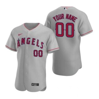Men's Custom Los Angeles Angels Flex Base Jersey Gray