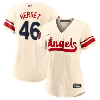 Women's Los Angeles Angels Jimmy Herget 2022 City Connect Cream Stitched Jersey