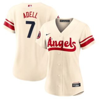 Women's Los Angeles Angels Jo Adell 2022 City Connect Cream Stitched Jersey