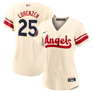 Women's Los Angeles Angels Michael Lorenzen 2022 City Connect Cream Stitched Jersey