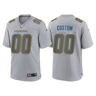 Men's Los Angeles Chargers Custom Gray Atmosphere Fashion Stitched Jersey