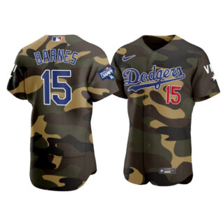 Men's Los Angeles Dodgers #15 Austin Barnes Flex Base Jersey Stitched Camo