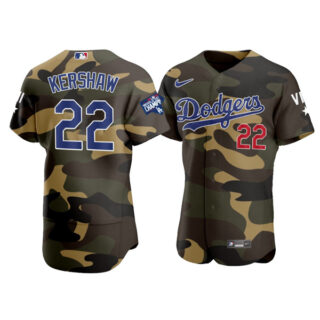 Men's Los Angeles Dodgers #22 Clayton Kershaw Flex Base Jersey Stitched Camo
