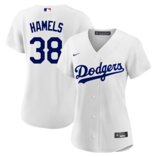 Women's Los Angeles Dodgers #38 Cole Hamels Cool Base Jersey Stitched - White