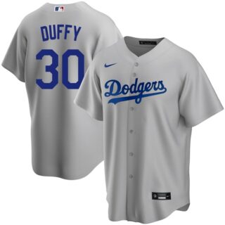 Youth Los Angeles Dodgers #30 Danny Duffy Cool Base Jersey Stitched - Gray
