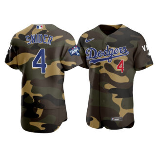 Men's Los Angeles Dodgers #4 Duke Snider Flex Base Jersey Stitched Camo