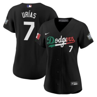 Women Julio Urías Los Angeles Dodgers Black Mexico Flag Jersey Stitched