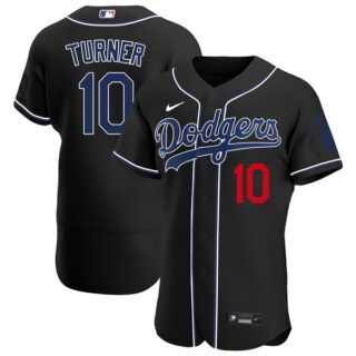 Men's - Flex Base Justin Turner Los Angeles Dodgers Black Fashion Jersey Stitched