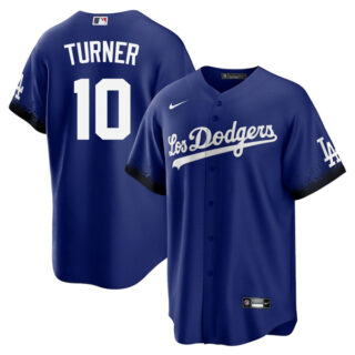 Men's Cool Base Justin Turner Los Angeles Dodgers 2021 City Connect Stitched Jersey - LosDodgers