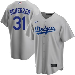 Youth Los Angeles Dodgers #31 Max Scherzer Cool Base Jersey Stitched - Gray