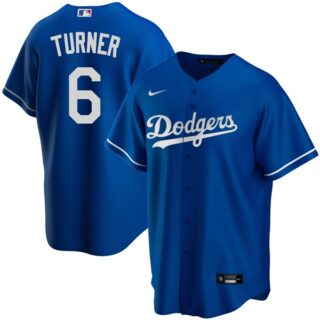 Youth Los Angeles Dodgers #6 Trea Turner Cool Base Jersey Stitched - Royal
