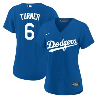 Women's Los Angeles Dodgers #6 Trea Turner Cool Base Jersey Stitched - Royal