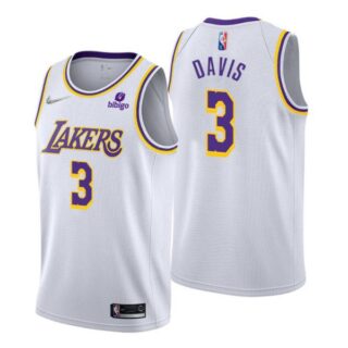 Men's Anthony Davis Los Angeles Lakers 75th Anniversary Diamond Jersey White Association