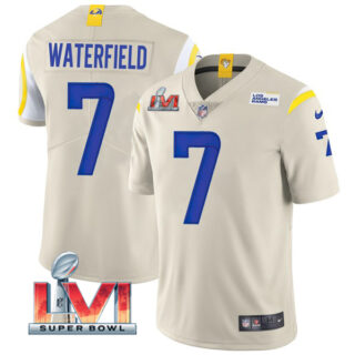 Men's Bob Waterfield Los Angeles Rams 2022 Super Bowl LVI Vapor Limited Stitched Jersey Bone