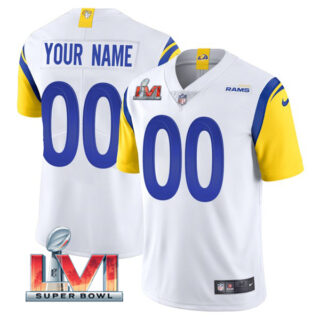 Men's Custom Los Angeles Rams 2022 Super Bowl LVI Vapor Limited Stitched Jersey White
