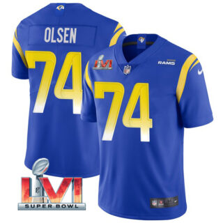 Men's Merlin Olsen Los Angeles Rams 2022 Super Bowl LVI Vapor Limited Stitched Jersey Royal