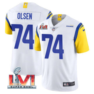 Men's Merlin Olsen Los Angeles Rams 2022 Super Bowl LVI Vapor Limited Stitched Jersey White
