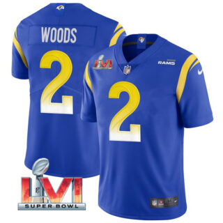 Men's Robert Woods Los Angeles Rams 2022 Super Bowl LVI Vapor Limited Stitched Jersey Royal
