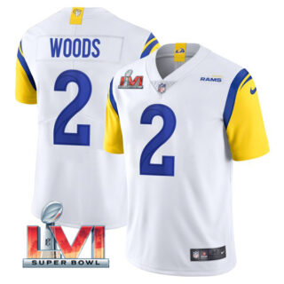 Men's Robert Woods Los Angeles Rams 2022 Super Bowl LVI Vapor Limited Stitched Jersey White