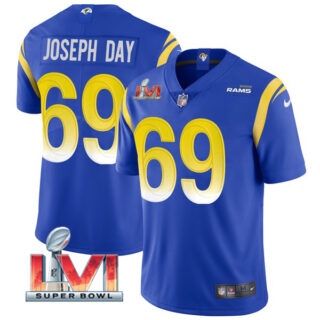 Men's Sebastian Joseph-Day Los Angeles Rams 2022 Super Bowl LVI Vapor Limited Stitched Jersey Royal