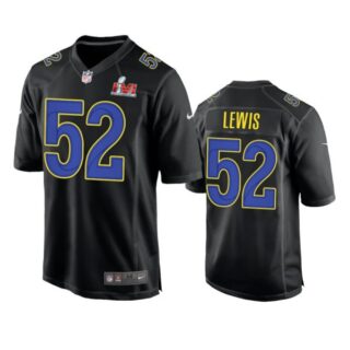 Men's Terrell Lewis Los Angeles Rams 2022 Super Bowl LVI Black Bound Game Stitched Jersey