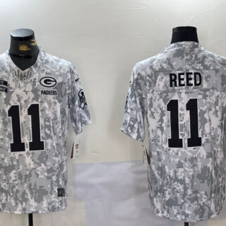 men's green bay packers #11 jayden reed 2024 f.u.s.e arctic camo salute to service limited stitched football jersey