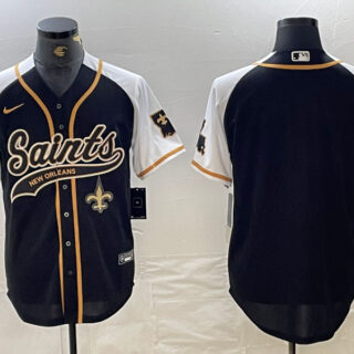 men's new orleans saints blank black white 1987 legacy cool base stitched baseball jerseys