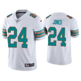 Men's Byron Jones Miami Dolphins Throwback Limited Stitched Jersey White