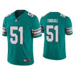 Men's Channing Tindall Miami Dolphins Throwback Limited Stitched Jersey Aqua