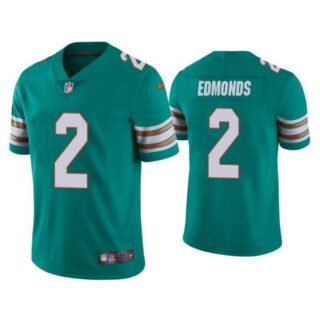 Men's Chase Edmonds Miami Dolphins Throwback Limited Stitched Jersey Aqua