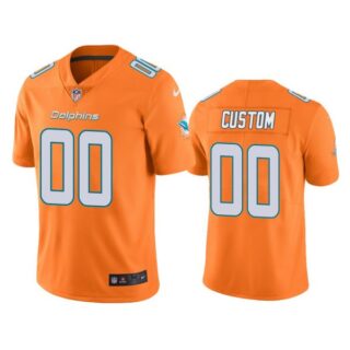 Men's Custom Miami Dolphins Color Rush Limited Stitched Jersey Orange