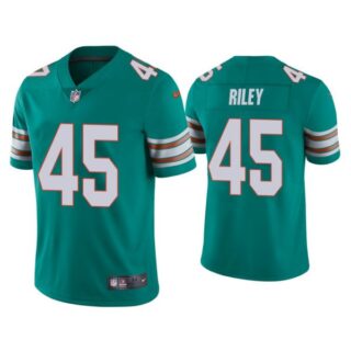 Men's Duke Riley Miami Dolphins Throwback Limited Stitched Jersey Aqua