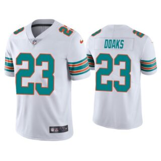 Men's Gerrid Doaks Miami Dolphins Throwback Limited Stitched Jersey White