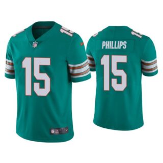 Men's Jaelan Phillips Miami Dolphins Throwback Limited Stitched Jersey Aqua