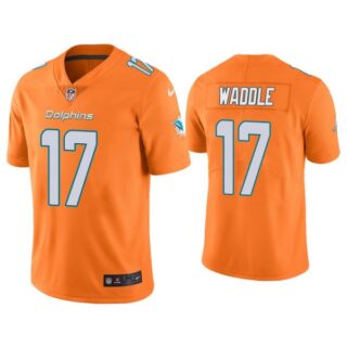 Men's Jaylen Waddle Miami Dolphins Color Rush Limited Stitched Jersey Orange