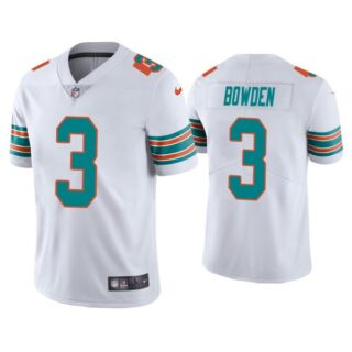 Men's Lynn Bowden Miami Dolphins Throwback Limited Stitched Jersey White