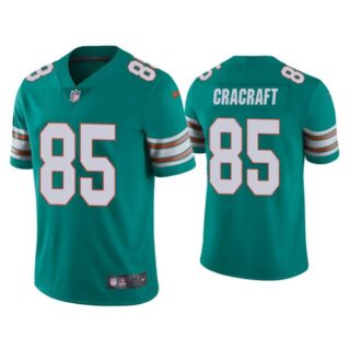Men's River Cracraft Miami Dolphins Throwback Limited Stitched Jersey Aqua
