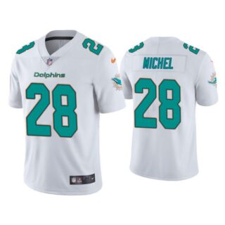 Men's Sony Michel Miami Dolphins Vapor Limited Stitched Jersey White