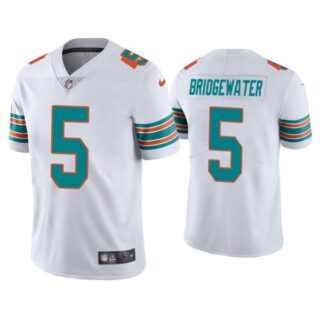 Men's Teddy Bridgewater Miami Dolphins Throwback Limited Stitched Jersey White