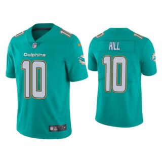 Men's Tyreek Hill Miami Dolphins Vapor Limited Stitched Jersey Aqua