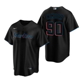 Men's Adam Cimber Miami Marlins Cool Base Jersey Black