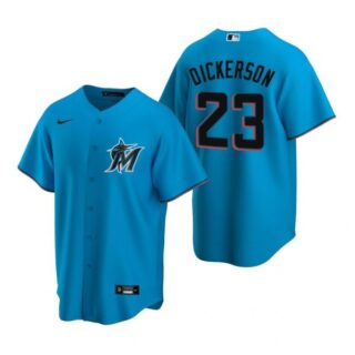 Men's Corey Dickerson Miami Marlins Cool Base Jersey Black,Blue
