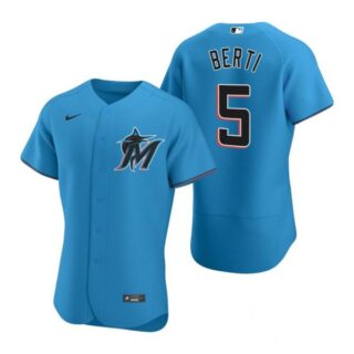 Men's Jon Berti Miami Marlins Flex Base Jersey Blue
