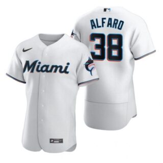 Men's Jorge Alfaro Miami Marlins Flex Base Jersey White