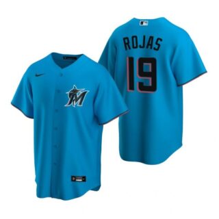 Men's Miguel Rojas Miami Marlins Cool Base Jersey Black,Blue