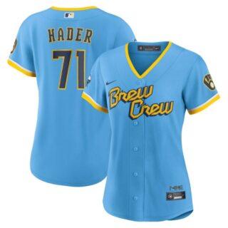 Women's Milwaukee Brewers Josh Hader Brew Crew City Connect Powder Blue Stitched Jersey