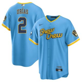Youth Milwaukee Brewers Luis Urias Brew Crew City Connect Powder Blue Stitched Jersey