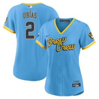 Women's Milwaukee Brewers Luis Urias Brew Crew City Connect Powder Blue Stitched Jersey